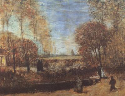 Vincent Van Gogh The Parsonage Garden at Nuenen with Pond and Figures (nn04) china oil painting image
